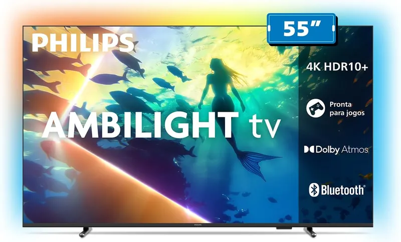 Smart TV Philips 55 polegadas 4K com Ambilight na Amazon Brasil: A Melhor Tela pelo Preço? Nossa Análise
